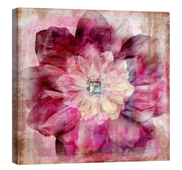 Tablou canvas floare roz pictata luminescent
