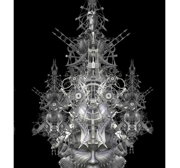 tablou canvas masca science fiction metal luminescent
