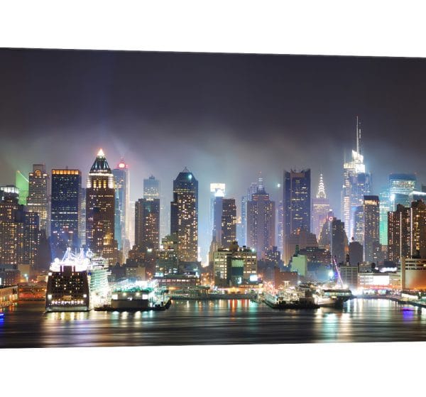 tablou canvas new york apa noaptea luminescent