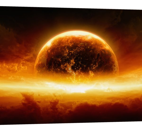 Tablou canvas planeta de foc luminescent