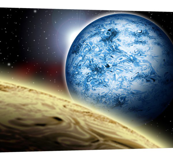 Tablou canvas planeta albastra abstract luminescent