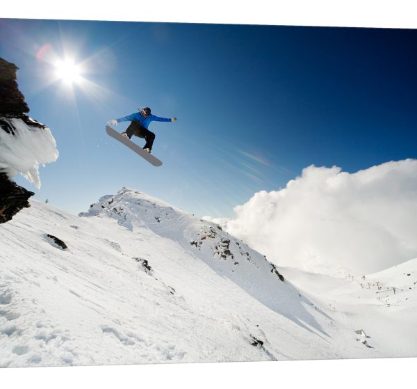 Tablou canvas snowboard saritura luminescent