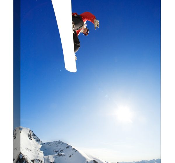 Tablou canvas snowboard saritura luminescent