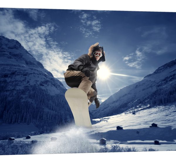 Tablou canvas snowboard zapada luminescent